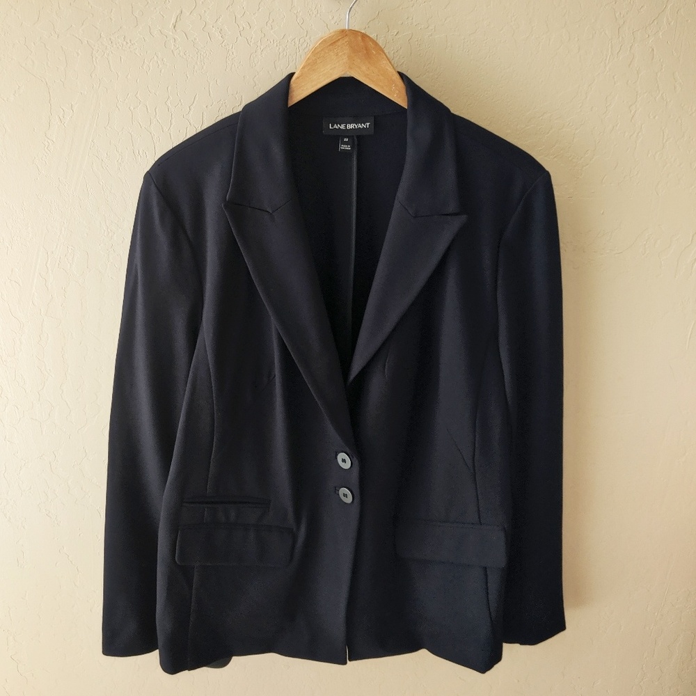 Lane Bryant Black Stretch Knit Blazer Size 22